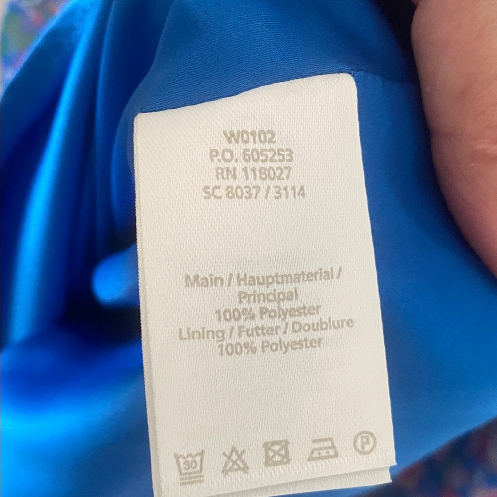 BODEN Elise SheerLuxe Floral Blue Sleeveless Dress size 12 - Picture 15 of 16